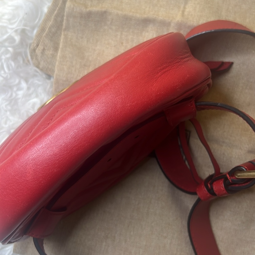 Gucci Red GG Marmont Belt bag red - Picture 12 of 14